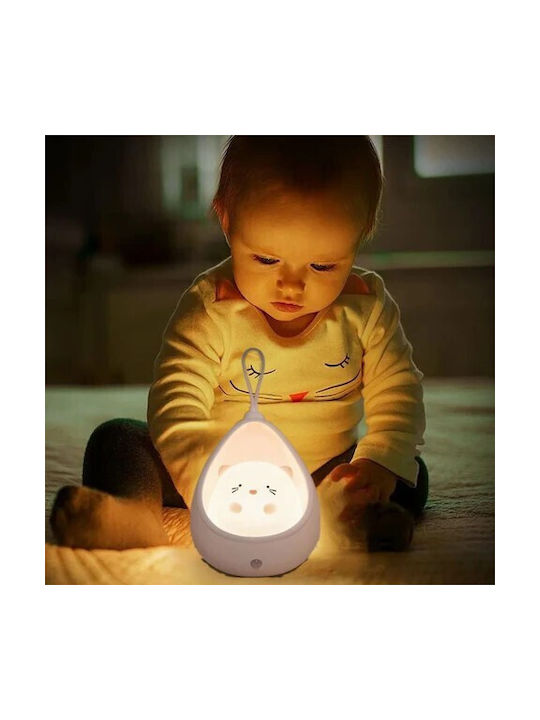 Φωτάκι Νυκτός LED USB Λευκό με Αισθητήρα