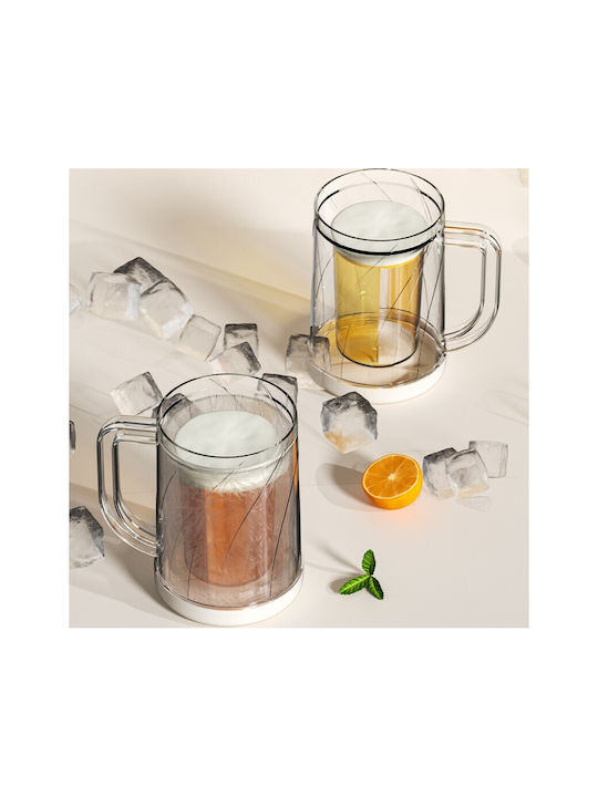 Glas Bier, μπίρας aus Plastik 800ml