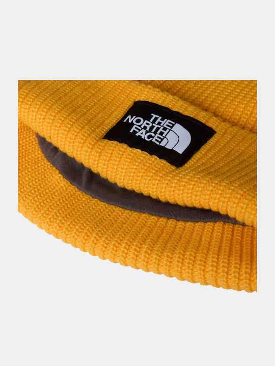Salty Beanie Unisex Beanie Knitted in Gold color
