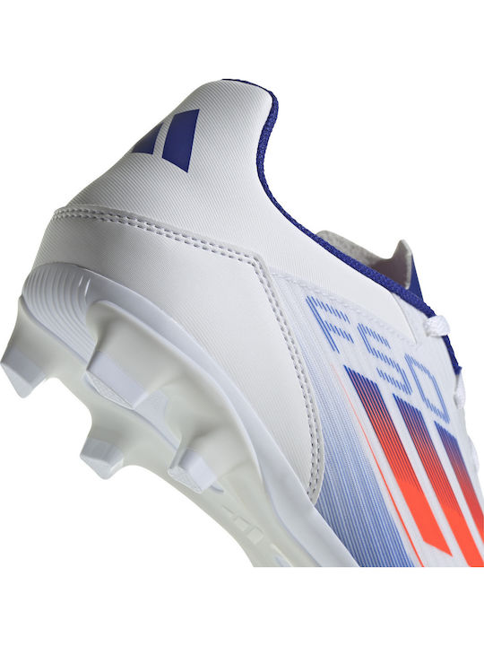 adidas F50 Club Football Shoes with Cleats Cloud White / Solar Red / Lucid Blue