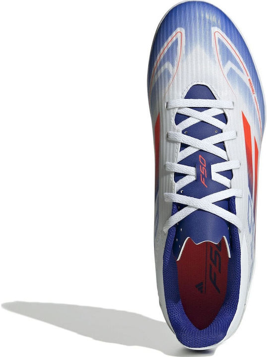 adidas F50 Club Football Shoes with Molded Cleats Cloud White / Solar Red / Lucid Blue