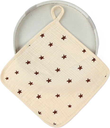 Hässe-Schultertuch Beige 25x25cm.