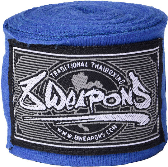 8 Weapons Semi-Elastic Martial Arts Hand Wraps 5m Blue