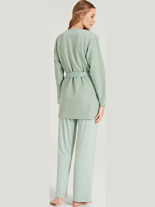 Feyza Robe de maternitate și alăptare Bay Leaf Mint