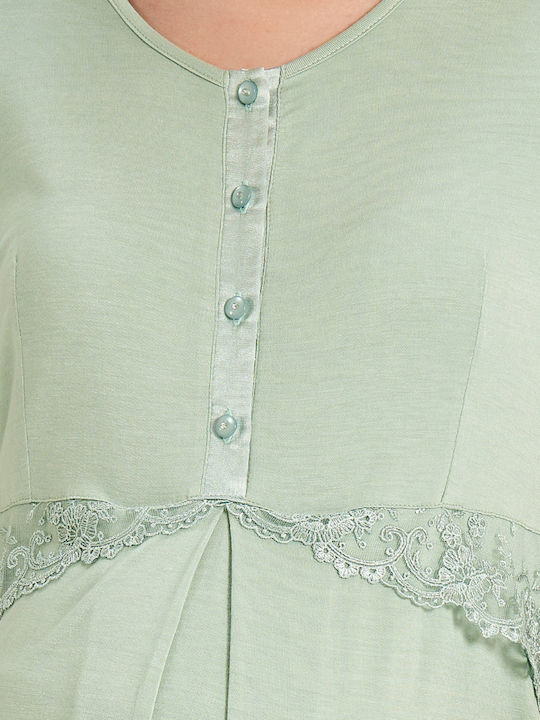 Feyza Robe de maternitate și alăptare Bay Leaf Mint