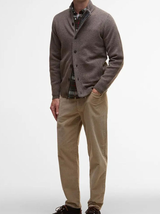 Essential Men's Knitted Cardigan Dark Stone