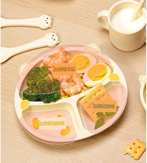 Set Essgeschirr aus Silikon Beige 4Stück für 12+ Monate