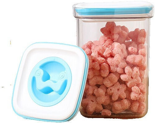 Caseta Cereale Cu Capac Plastic Transparent 1300ml