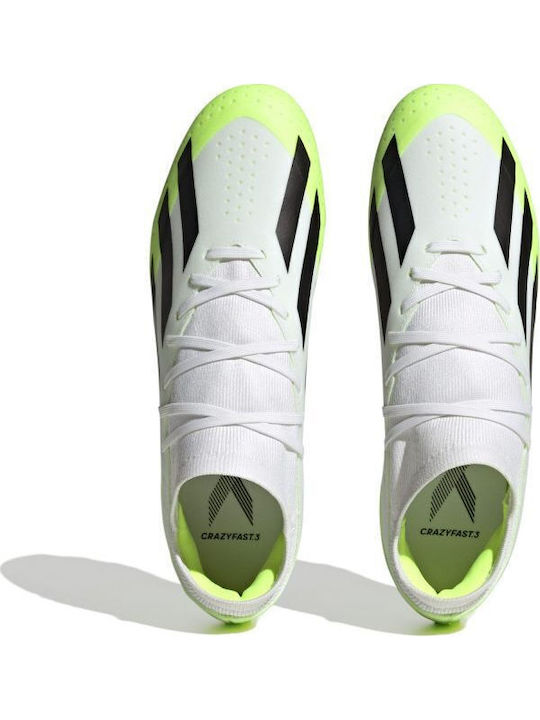 adidas X Crazyfast.3 Football Shoes with Cleats Cloud White / Core Black / Lucid Lemon