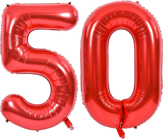 Luftballon Folie Jumbo Zahl 0 Rot 100cm