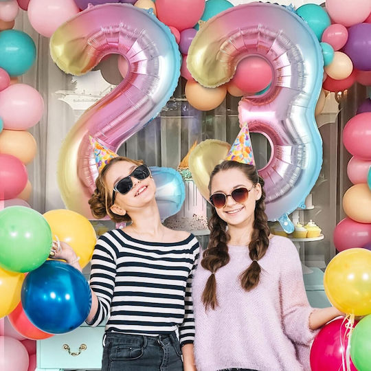 Balon Folie Număr 3 Multicolor 40buc