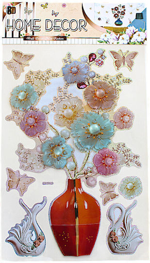 Wall Decorative Stickers 8d Vase Flowers Home Decor 2dis16