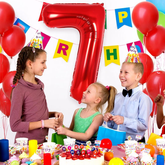 Balon Folie Jumbo Număr 7 Roșu 80buc