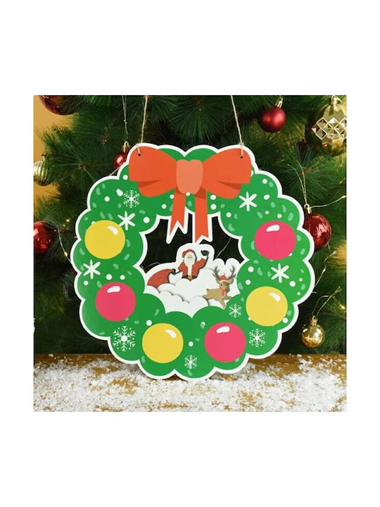 Hanging Ornament Wreath Paper Green 32x33cm
