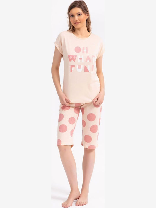 Roly Poly Sommer Damen Pyjama-Set Salmon