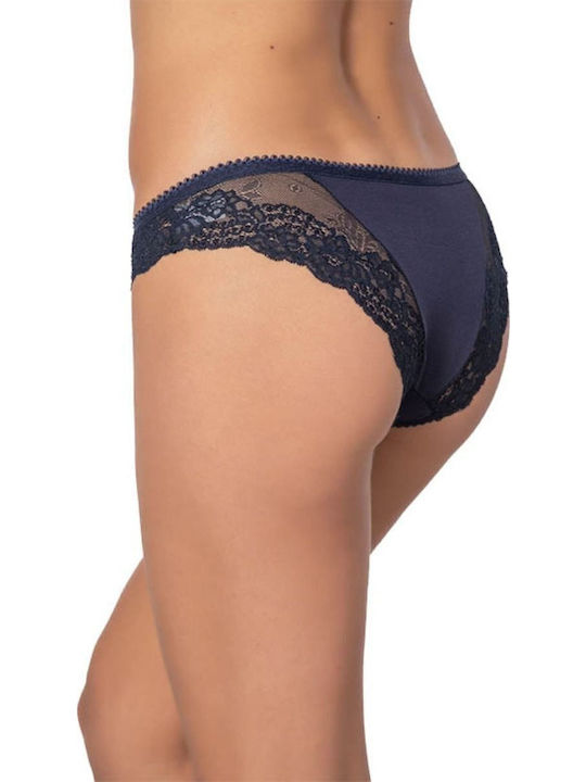 Femeie Brazilia cu Dantelă Dark Blue