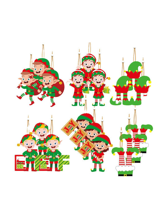 Hängendes Ornament Goblin Hölzern Mehrfarbig Set 12Stück