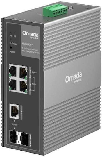 TP-LINK Omada Управляем Суич L2 PoE+ с 4 Порта Gigabit (1Gbps) Ethernet и 2 SFP Порта