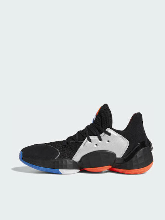 Harden Vol. 4 Χαμηλά Μπασκετικά Παπούτσια Core Black / Silver Met. / Bright Blue