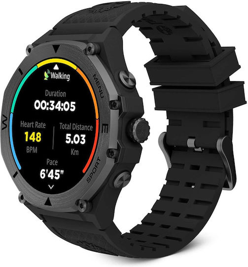 Timberland Trail Force S2 47mm Smartwatch με Παλμογράφο (Μαύρο)