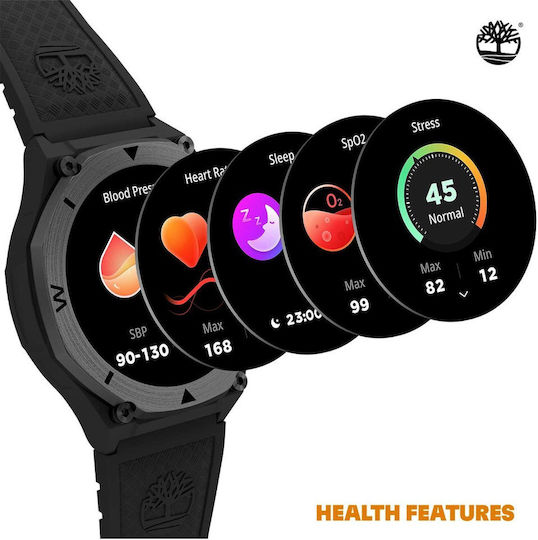 Timberland Trail Force S2 47mm Smartwatch με Παλμογράφο (Μαύρο)