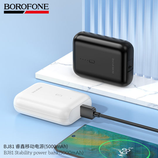 Borofone BJ81 Power Bank 5000mAh 18.5W με Θύρα USB-A Μαύρο