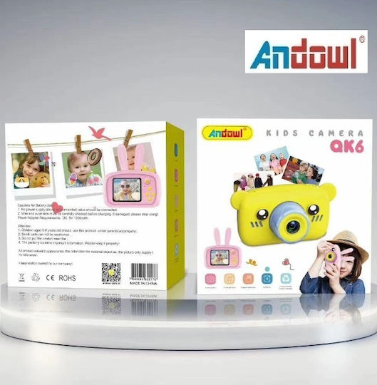 Andowl QK6 Bear Детски Фотоапарат 10МР Оптично Увеличение 8.5x Розов