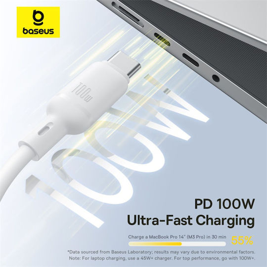 Baseus Fast USB to Type-C / Lightning Cable 5A Λευκό 1.5m P10377706213-00