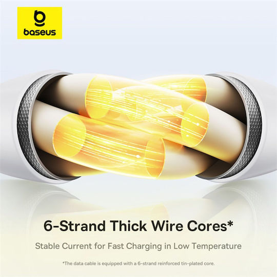Baseus Fast USB to Type-C / Lightning Cable 5A Λευκό 1.5m P10377706213-00