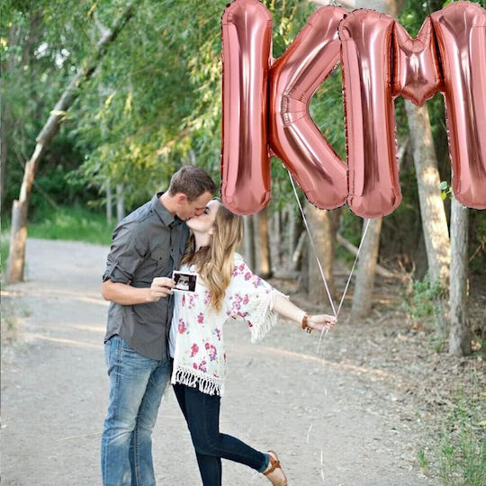 Luftballon Folie Jumbo Buchstabe Μ Rose Gold 100cm