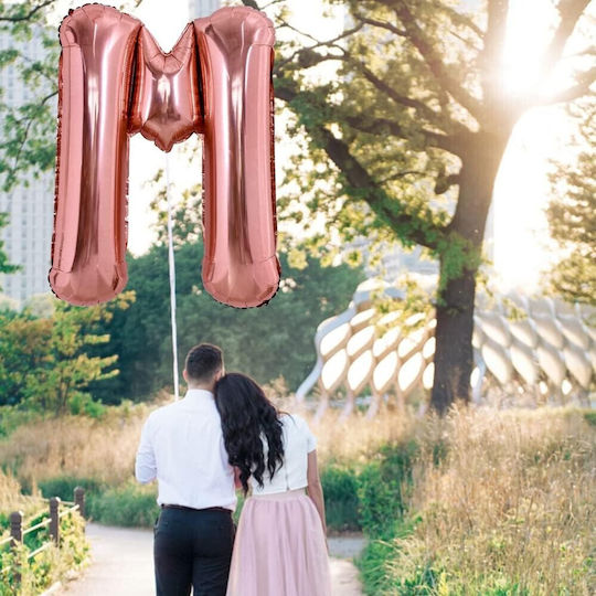 Luftballon Folie Jumbo Buchstabe Μ Rose Gold 100cm