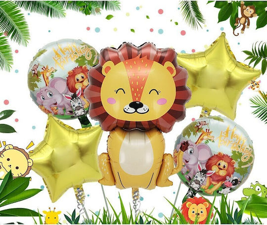 Set 5 Luftballons Folie Bunte Jumbo 101cm