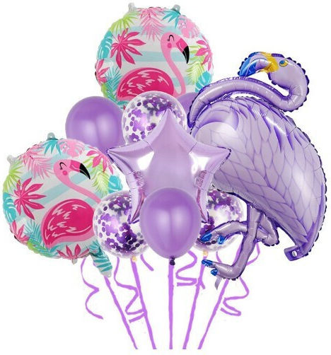 Set 10 Luftballons Folie Lila