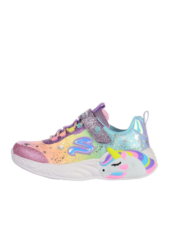 Unicorn Dreams Shoes Kids Sneakers with Scratch & Lights Purple