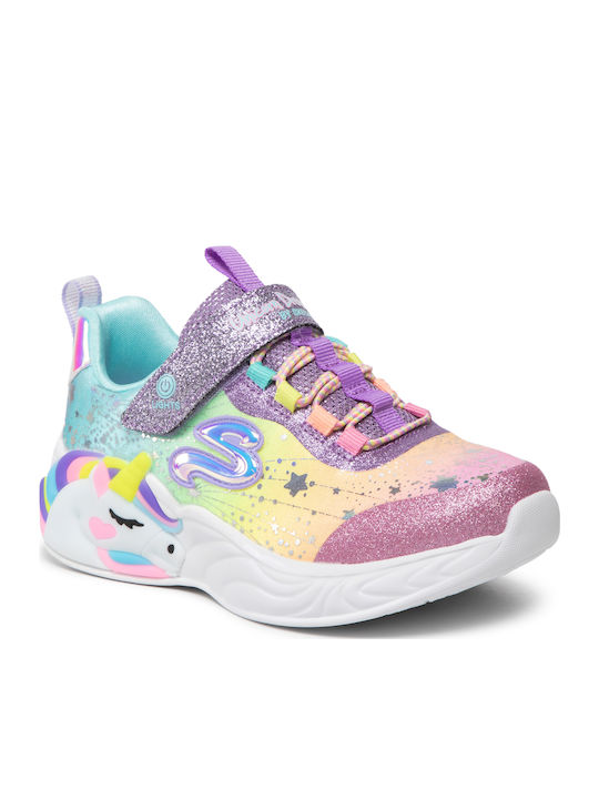 Unicorn Dreams Shoes Kids Sneakers with Scratch & Lights Purple