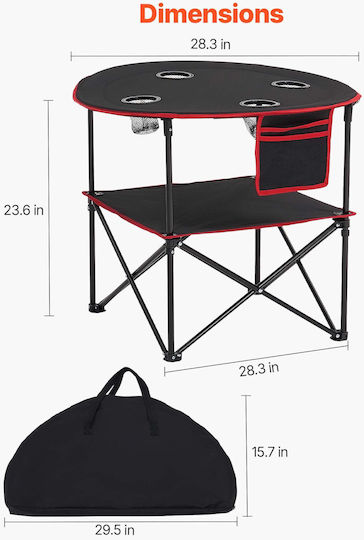 Vevor Table for Camping Foldable Black