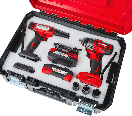 030253 Set Mașină de găurit & Ciocanul Brushless 20V cu baterii 2Ah