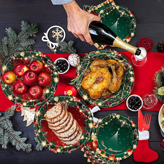 Plate with Christmas Trees 16 Pieces Plate with Christmas Trees 16 Pieces