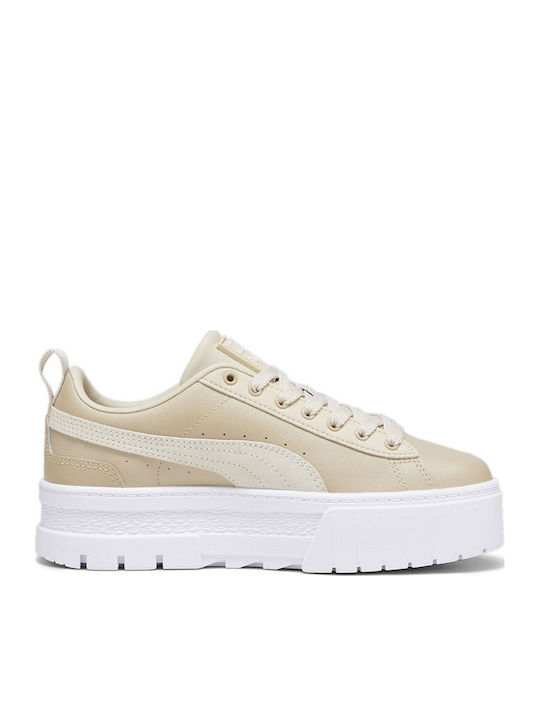 Mayze Lth Women's Flatforms Sneakers Beige