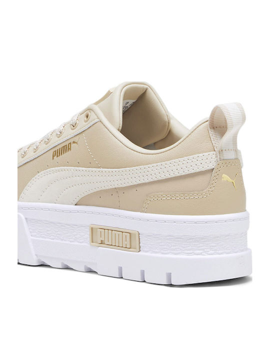 Mayze Lth Women's Flatforms Sneakers Beige