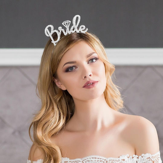 Bride's Headband Flippy Bride Model Crystals One Size 12.5 X 14.5 Cm White