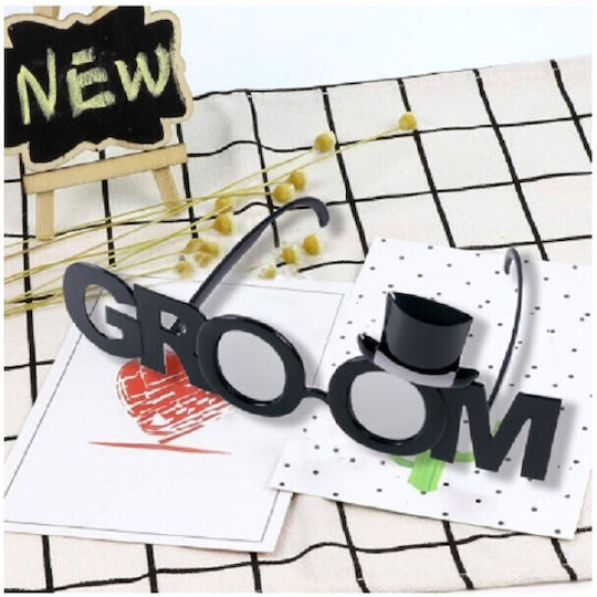 Ochelari Decorativi Flippy Tematică Nuntă Model Mire Plastic Negru