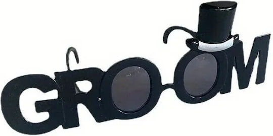 Ochelari Decorativi Flippy Tematică Nuntă Model Mire Plastic Negru