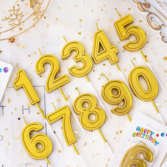 Cake Candle Number 2 Flippy 4.8 Cm Birthday Gold