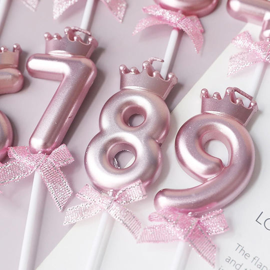 Nummer 8 Kerze Flippy Krone Schleifen Design Kuchen 6 X 2,5 Cm Lila