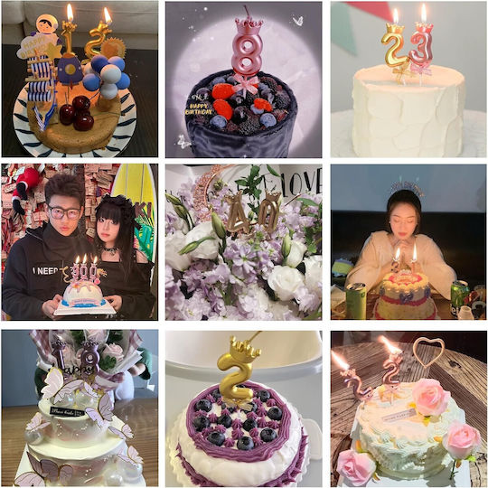 Number 5 Candle Flippy Crown Bow Design Cake 6 X 2.5 Cm Purple