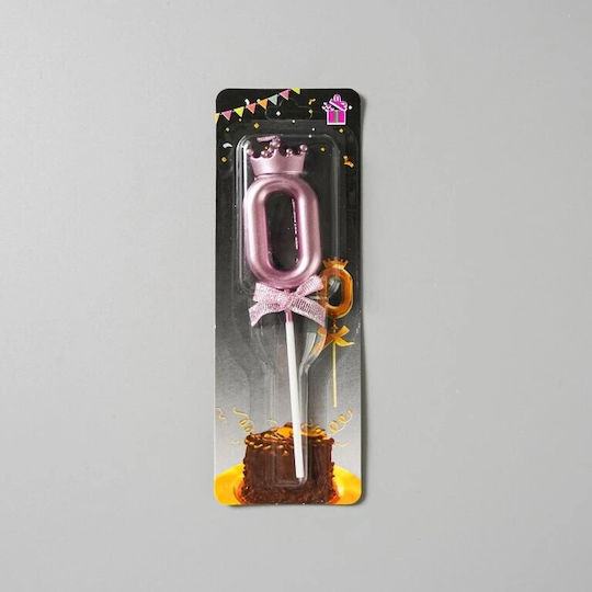 Nummer 0 Kerze Flippy Krone Modell Schleife Kuchen 6 X 2,5 Cm Lila