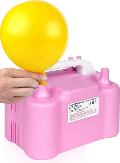 Pompă Electrică pentru Umflat Baloane 600 W Două Duze de Umflare Plastic 19,5 X 14 X 13 Cm Roz