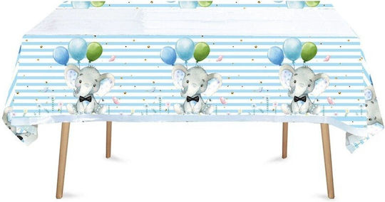 Tischdecke Flippy Kunststoff Elefantenmuster 180 x 108 cm Blau