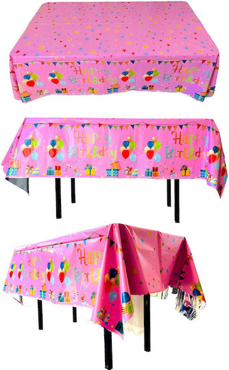 Tablecloth Flippy Foil Happy Birthday Balloon Print 137 X 183 Cm Pink